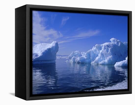 Icebergs from the Icefjord, Ilulissat, Disko Bay, Greenland, Polar Regions-Robert Harding-Framed Premier Image Canvas