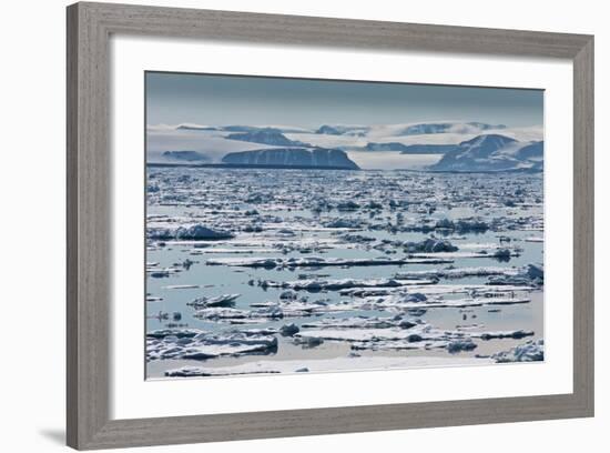 Icebergs, Hinlopen Strait, Spitsbergen Island, Svalbard, Norway-null-Framed Photographic Print