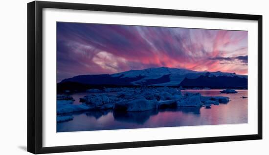 Icebergs in a Glacial Lake, Jokulsarlon Lagoon, Iceland-null-Framed Photographic Print