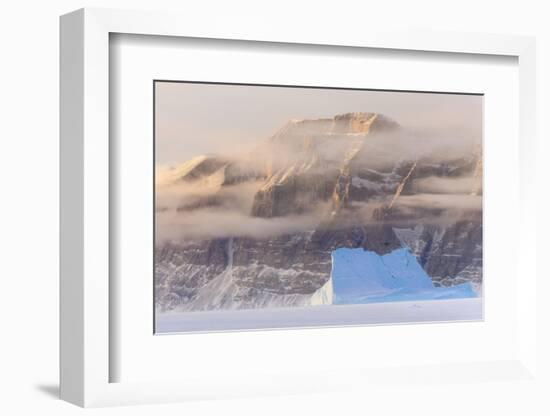 Icebergs in front of Storen Island, Uummannaq fjord system during winter. Greenland-Martin Zwick-Framed Photographic Print