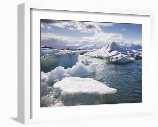 Icebergs in Glacial Lagoon at Jokulsarlon, Iceland, Polar Regions-Lee Frost-Framed Photographic Print