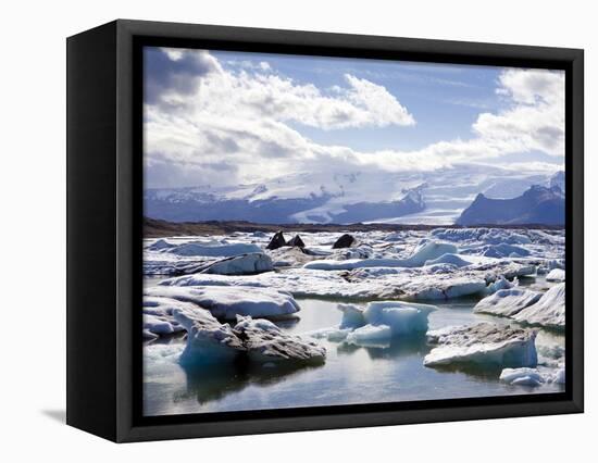 Icebergs in Glacial Lagoon at Jokulsarlon, Iceland, Polar Regions-Lee Frost-Framed Premier Image Canvas