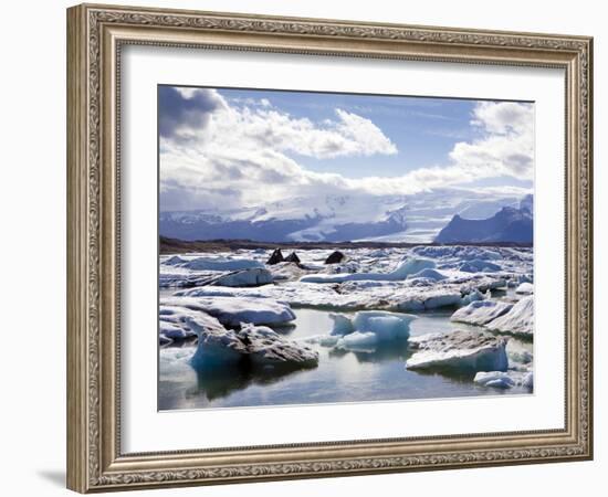 Icebergs in Glacial Lagoon at Jokulsarlon, Iceland, Polar Regions-Lee Frost-Framed Photographic Print