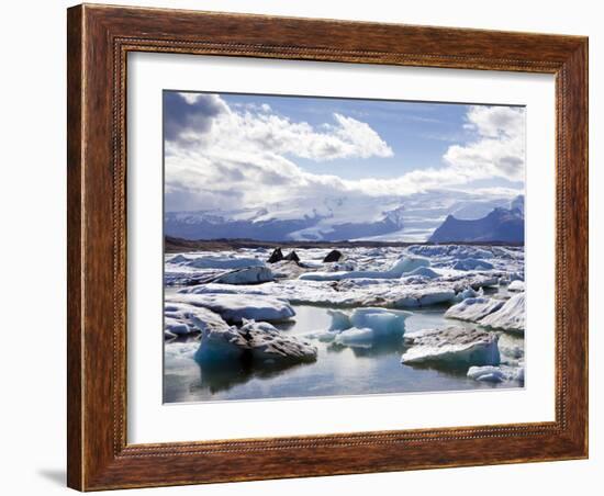 Icebergs in Glacial Lagoon at Jokulsarlon, Iceland, Polar Regions-Lee Frost-Framed Photographic Print