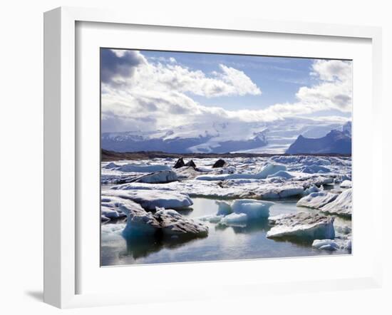 Icebergs in Glacial Lagoon at Jokulsarlon, Iceland, Polar Regions-Lee Frost-Framed Photographic Print