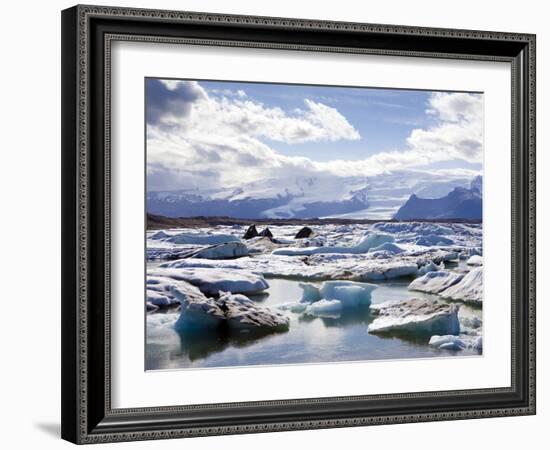 Icebergs in Glacial Lagoon at Jokulsarlon, Iceland, Polar Regions-Lee Frost-Framed Photographic Print