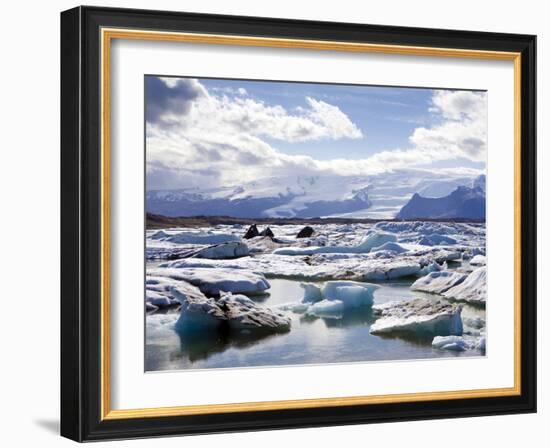 Icebergs in Glacial Lagoon at Jokulsarlon, Iceland, Polar Regions-Lee Frost-Framed Photographic Print