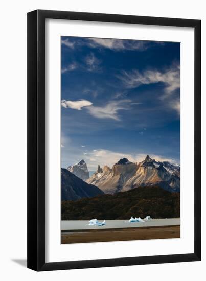 Icebergs In Lago Grey In The Torres Del Paine National Park, Patagonia, Chile-Jay Goodrich-Framed Photographic Print