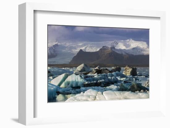 Icebergs in the Jokulsarlon glacial lake in Vatnajokull National Park in southeast Iceland, Polar R-Alex Robinson-Framed Photographic Print