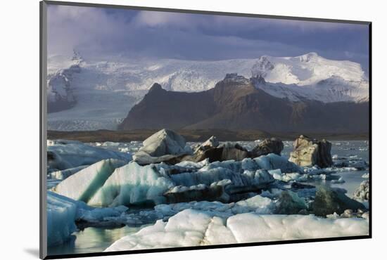 Icebergs in the Jokulsarlon glacial lake in Vatnajokull National Park in southeast Iceland, Polar R-Alex Robinson-Mounted Photographic Print