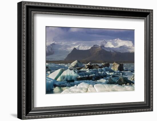 Icebergs in the Jokulsarlon glacial lake in Vatnajokull National Park in southeast Iceland, Polar R-Alex Robinson-Framed Photographic Print