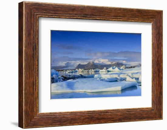 Icebergs in the Jokulsarlon glacial lake in Vatnajokull National Park in southeast Iceland, Polar R-Alex Robinson-Framed Photographic Print