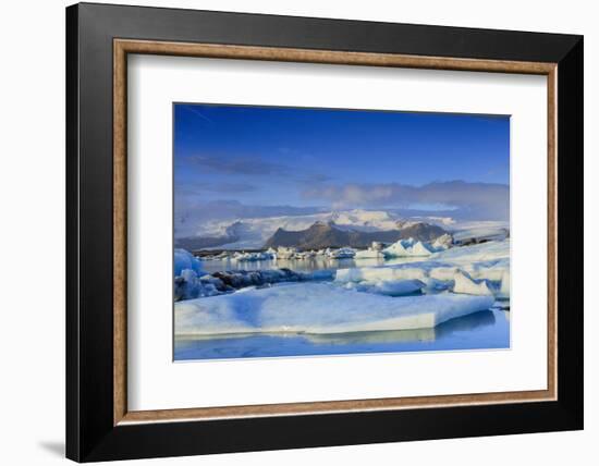 Icebergs in the Jokulsarlon glacial lake in Vatnajokull National Park in southeast Iceland, Polar R-Alex Robinson-Framed Photographic Print