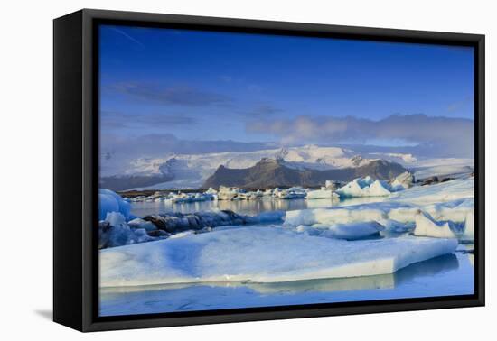 Icebergs in the Jokulsarlon glacial lake in Vatnajokull National Park in southeast Iceland, Polar R-Alex Robinson-Framed Premier Image Canvas