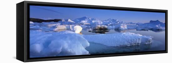 Icebergs in the Sea, Disko Bay, Greenland-null-Framed Premier Image Canvas