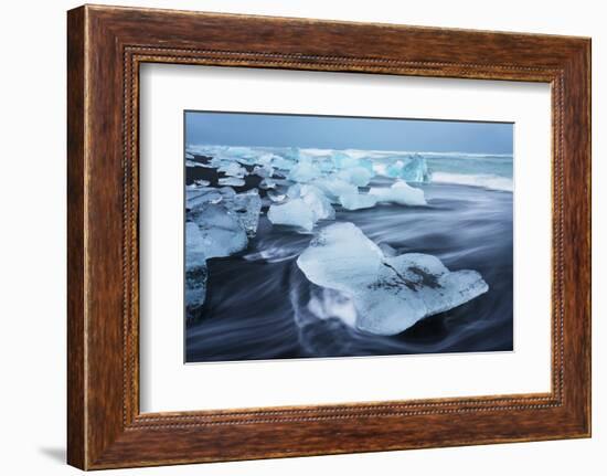 Icebergs on the beach at Jokulsarlon, Iceland, Polar Regions-Miles Ertman-Framed Photographic Print