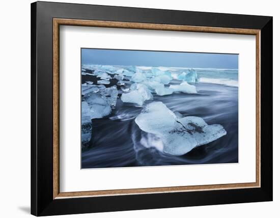 Icebergs on the beach at Jokulsarlon, Iceland, Polar Regions-Miles Ertman-Framed Photographic Print