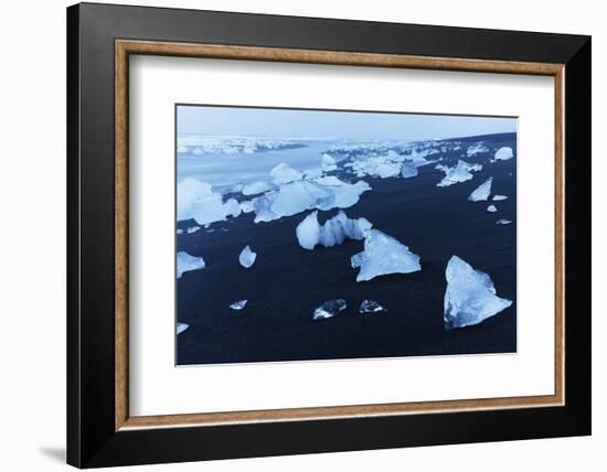 Icebergs on the beach at Jokulsarlon, Iceland, Polar Regions-Miles Ertman-Framed Photographic Print