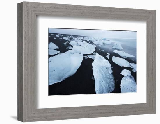 Icebergs on the beach at Jokulsarlon, Iceland, Polar Regions-Miles Ertman-Framed Photographic Print