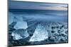 Icebergs on the Black Beach in Southern Iceland-Alex Saberi-Mounted Photographic Print