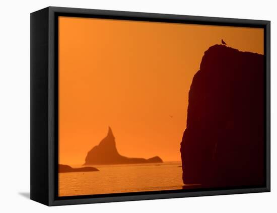 Icebergs Silhouetted at Sunset, Disko Bay, Greenland, August 2009-Jensen-Framed Premier Image Canvas