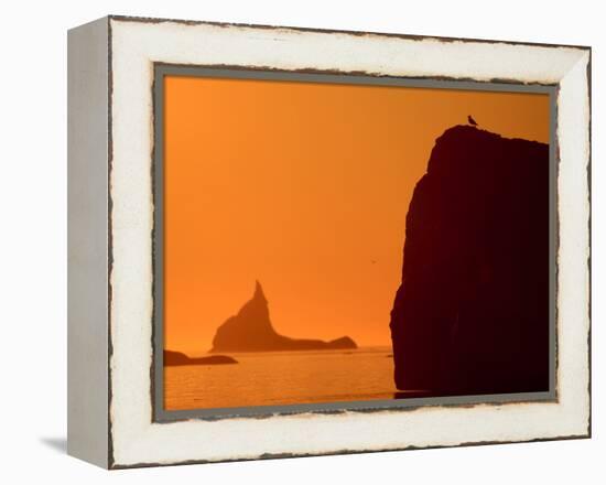 Icebergs Silhouetted at Sunset, Disko Bay, Greenland, August 2009-Jensen-Framed Premier Image Canvas