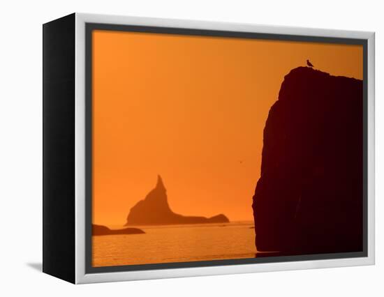 Icebergs Silhouetted at Sunset, Disko Bay, Greenland, August 2009-Jensen-Framed Premier Image Canvas