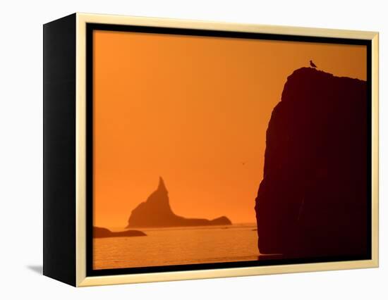 Icebergs Silhouetted at Sunset, Disko Bay, Greenland, August 2009-Jensen-Framed Premier Image Canvas