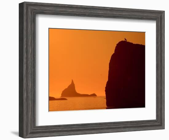 Icebergs Silhouetted at Sunset, Disko Bay, Greenland, August 2009-Jensen-Framed Photographic Print