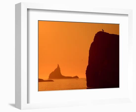 Icebergs Silhouetted at Sunset, Disko Bay, Greenland, August 2009-Jensen-Framed Photographic Print