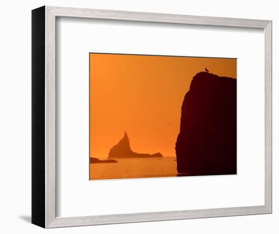 Icebergs Silhouetted at Sunset, Disko Bay, Greenland, August 2009-Jensen-Framed Photographic Print