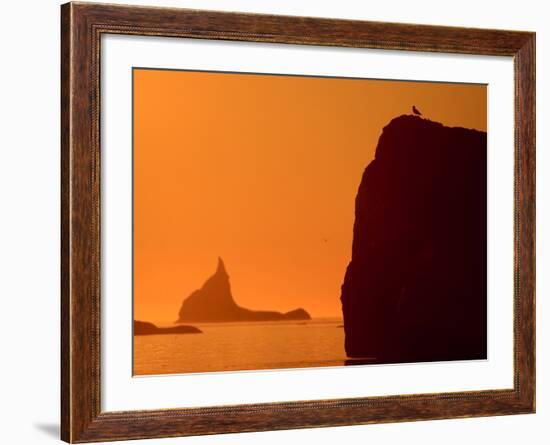 Icebergs Silhouetted at Sunset, Disko Bay, Greenland, August 2009-Jensen-Framed Photographic Print