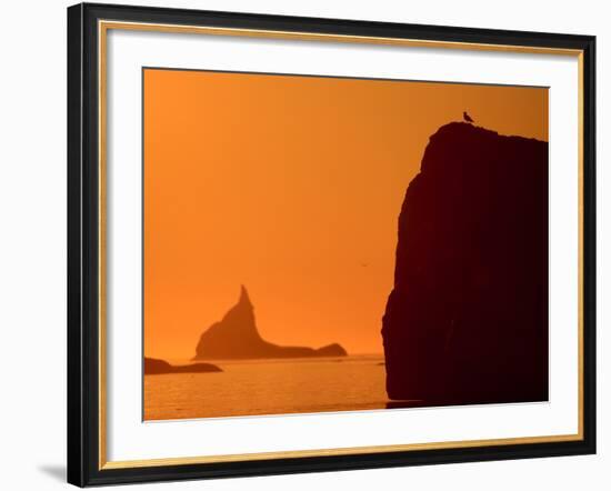 Icebergs Silhouetted at Sunset, Disko Bay, Greenland, August 2009-Jensen-Framed Photographic Print