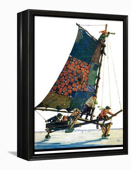 "Iceboat,"February 4, 1928-Eugene Iverd-Framed Premier Image Canvas