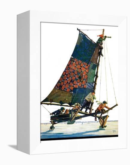 "Iceboat,"February 4, 1928-Eugene Iverd-Framed Premier Image Canvas