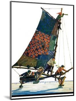 "Iceboat,"February 4, 1928-Eugene Iverd-Mounted Giclee Print