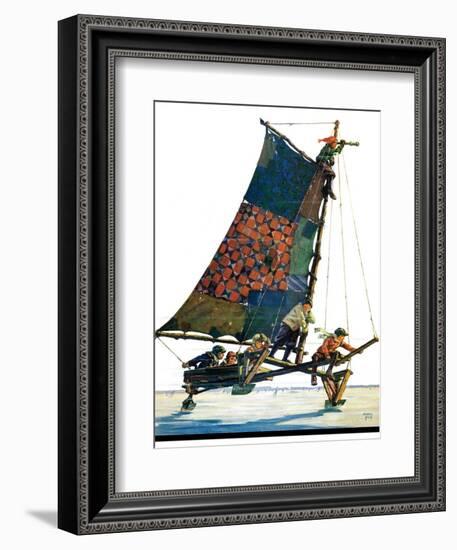 "Iceboat,"February 4, 1928-Eugene Iverd-Framed Giclee Print