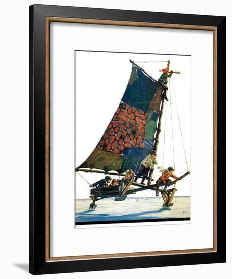 "Iceboat,"February 4, 1928-Eugene Iverd-Framed Giclee Print