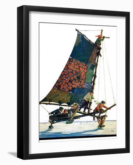 "Iceboat,"February 4, 1928-Eugene Iverd-Framed Giclee Print
