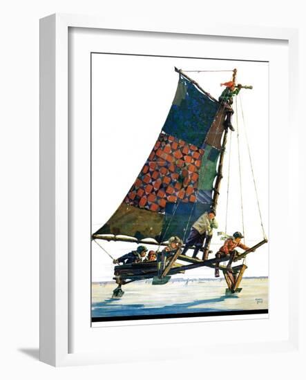 "Iceboat,"February 4, 1928-Eugene Iverd-Framed Giclee Print