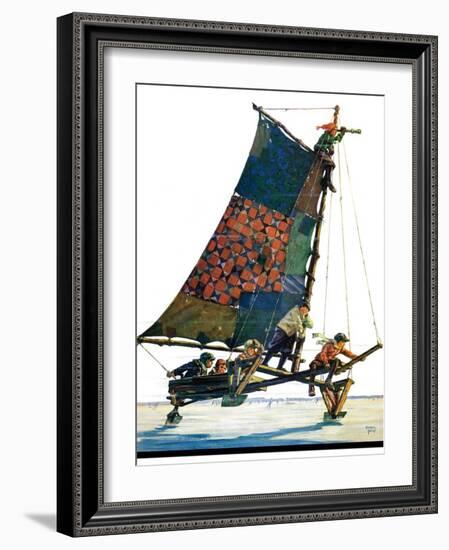 "Iceboat,"February 4, 1928-Eugene Iverd-Framed Giclee Print