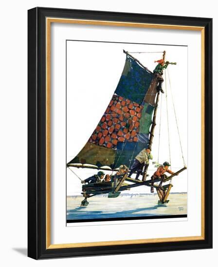 "Iceboat,"February 4, 1928-Eugene Iverd-Framed Giclee Print