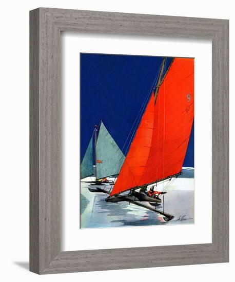 "Iceboats Racing,"February 18, 1939-Ski Weld-Framed Giclee Print