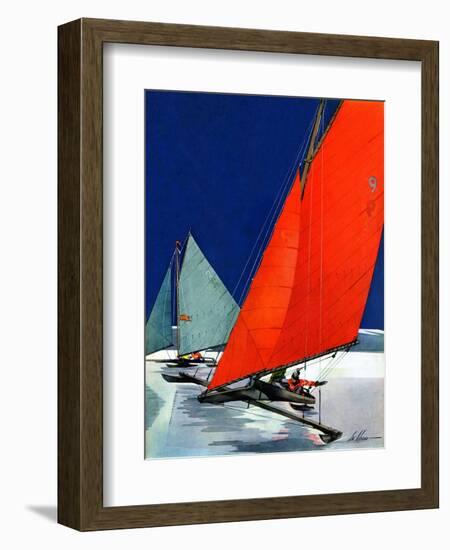 "Iceboats Racing,"February 18, 1939-Ski Weld-Framed Giclee Print