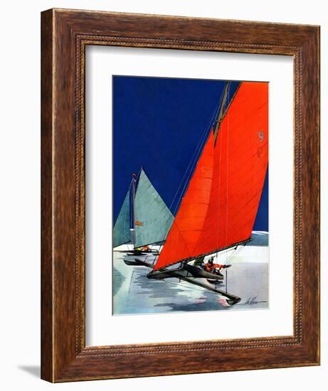 "Iceboats Racing,"February 18, 1939-Ski Weld-Framed Giclee Print