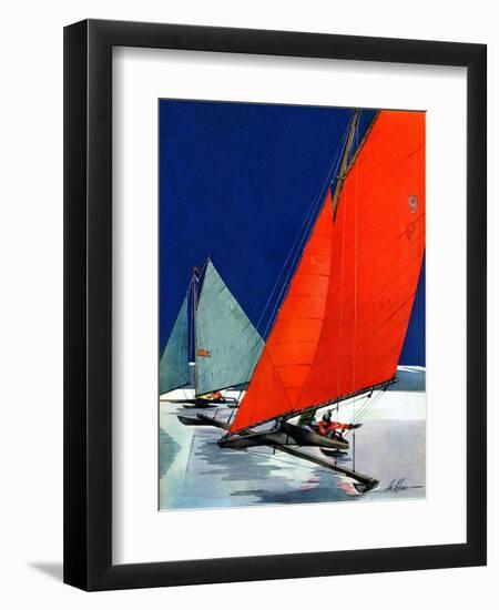 "Iceboats Racing,"February 18, 1939-Ski Weld-Framed Giclee Print