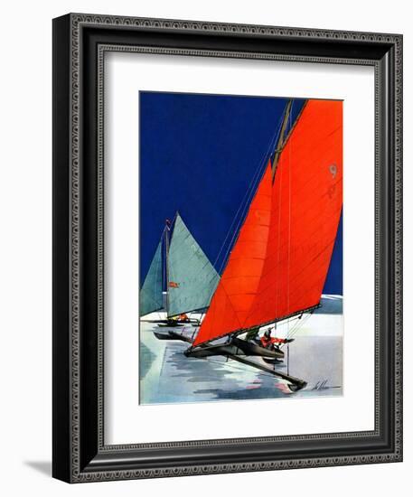 "Iceboats Racing,"February 18, 1939-Ski Weld-Framed Giclee Print