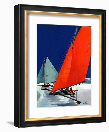 "Iceboats Racing,"February 18, 1939-Ski Weld-Framed Giclee Print