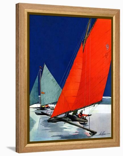 "Iceboats Racing,"February 18, 1939-Ski Weld-Framed Premier Image Canvas