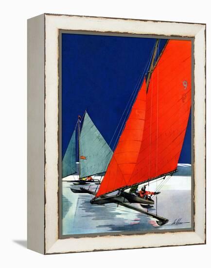 "Iceboats Racing,"February 18, 1939-Ski Weld-Framed Premier Image Canvas